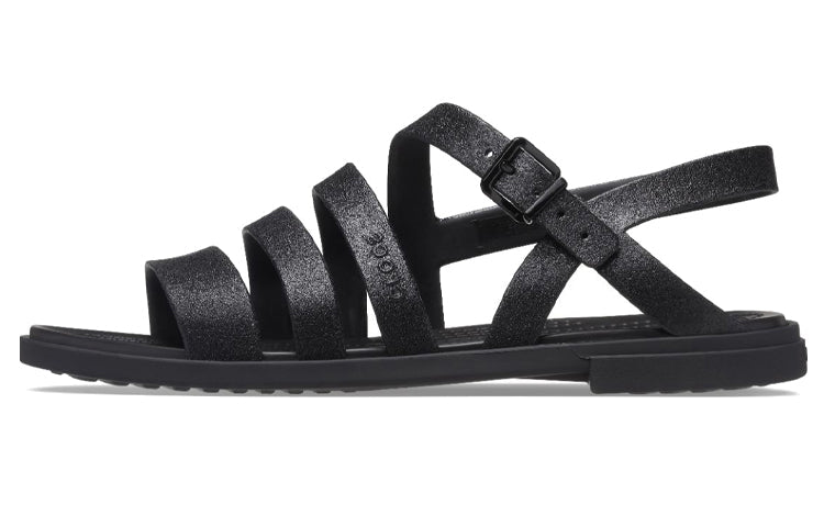 (WMNS) Crocs Tulum sandals 'All Black' 206737-0L9
