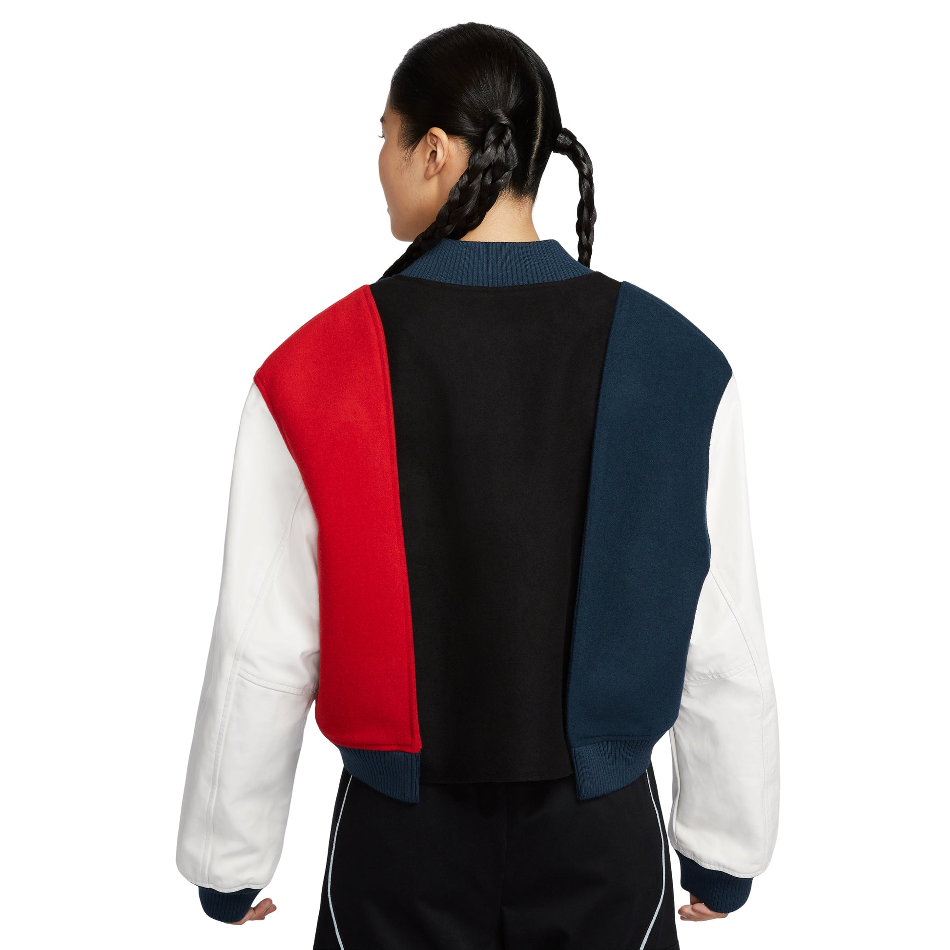 (WMNS) Nike Women by YOON Oversized Varsity Jacket Asia Sizing 'Black Navy White' FZ0281-010