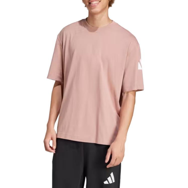 adidas Essentials Loose Fit 3 Bar Logo T-Shirt Asia Sizing 'Pink' JF3620