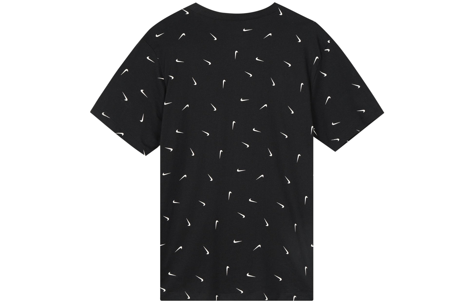 Men's Nike Logo Full Print Round Neck Pullover Short Sleeve Black T-Shirt DR7910-010