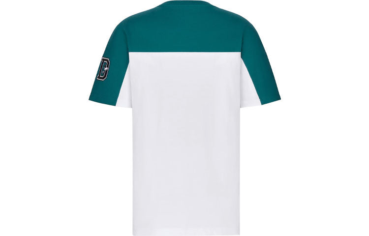 Men's DIOR x KENNY SCHARF Crossover SS21 Knit Colorblock Short Sleeve Dark Blue 193J646A0554-C680