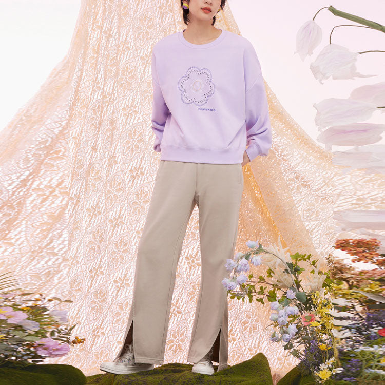 (WMNS) Converse Floral Crewneck Asia Sizing 'Lilac' 10025522-A02