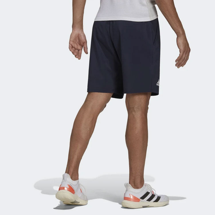 adidas Solid Color Stripe Logo Athleisure Casual Sports Breathable Shorts Navy Blue H34711
