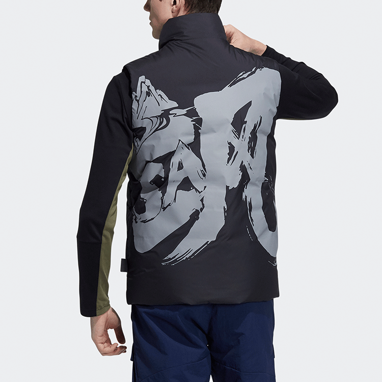 adidas Zjy Graphic Down Vest Asia Sizing 'Black' H20779
