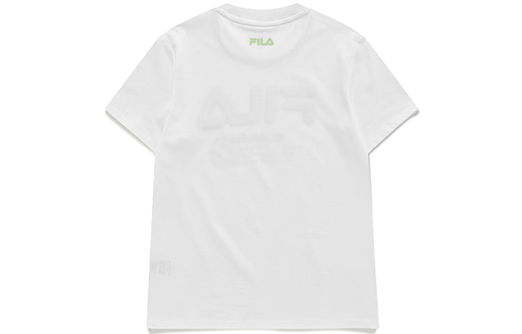 FILA FUSION Logo Printing Sports Knit Short Sleeve White T11W131109F-WT