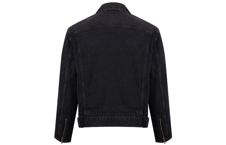 Men's Levis Zipper Long Sleeves Denim Jacket Black 26463-0001