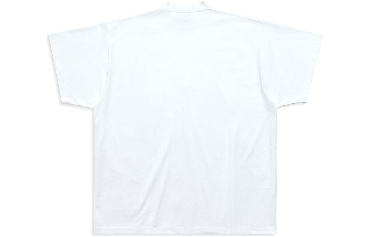 Balenciaga Back Flip T-shirt Oversized White Black' 739028TPVF99040