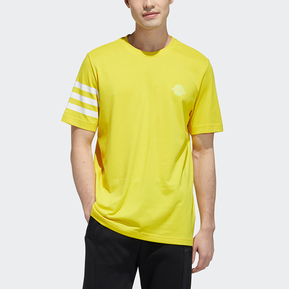 adidas neo Casual Sports Round Neck Short Sleeve Yellow GP5695