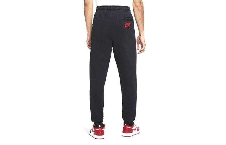 Air Jordan Cozy Lacing Elastic Waistband Windproof Running Training Fleece Lined Sports Long Pants Black DD0397-010