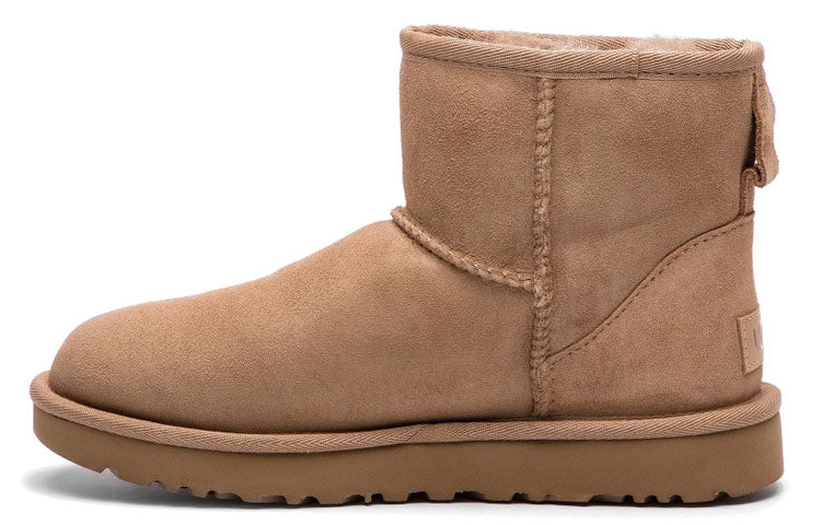 (WMNS) UGG CLASSIC MINI Snow boots 'Brown Yellow' 1016222-FAWN