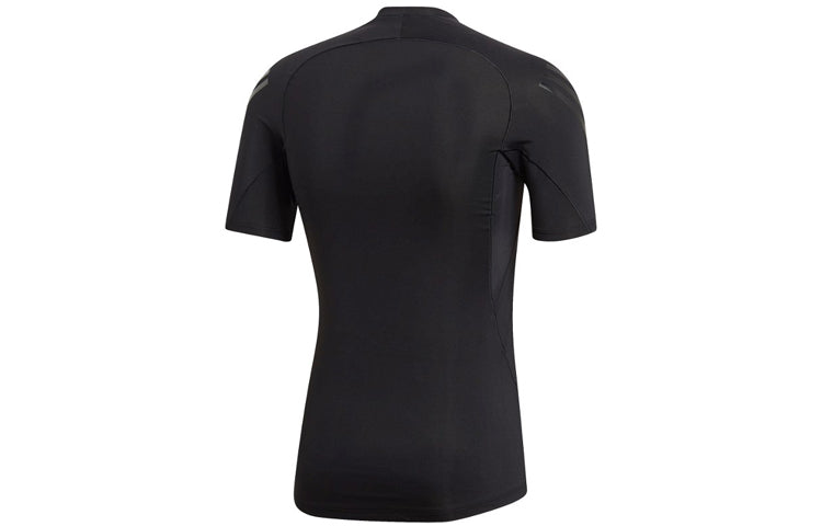 adidas Stripe Printing Training Short Sleeve Black DQ3563