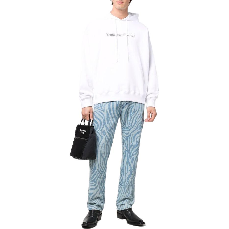 Men's Off-White SS22 Alphabet Slogan Printing Loose Fit White OMBB085S22FLE0020110