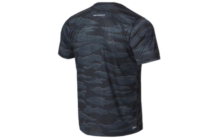 New Balance Accelerate Printed SS T-Shirt Asia Sizing 'Black Grey' AMT03204-BMM