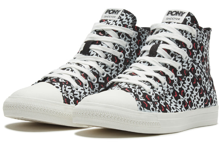 PONY High Top Canvas Sneakers Black 02M1SH11BK