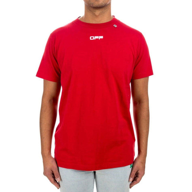 Off-White Alphabet Logo Pattern Short Sleeve Version Red OMAA027S201850042088
