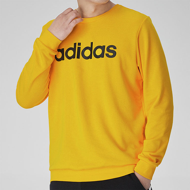 adidas Round Neck Casual Pullover Long Sleeves Yellow GP4874