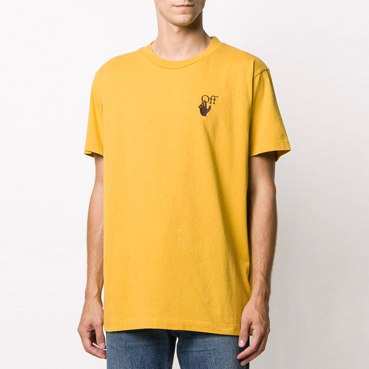 Off-White Logo Applique Short-sleeve Tee Men's Yellow OMAA027F20FAB0071660