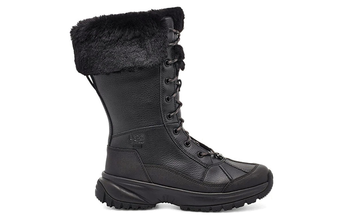 (WMNS) UGG Yose Tall Fluff Snow Boots Black 1112327-BLK