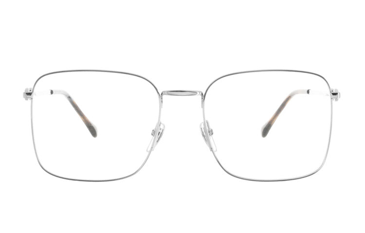 Gucci Horsebit Silver Square Frame Retro Minimalistic Metallic Black Lens Silver GG0951O-003