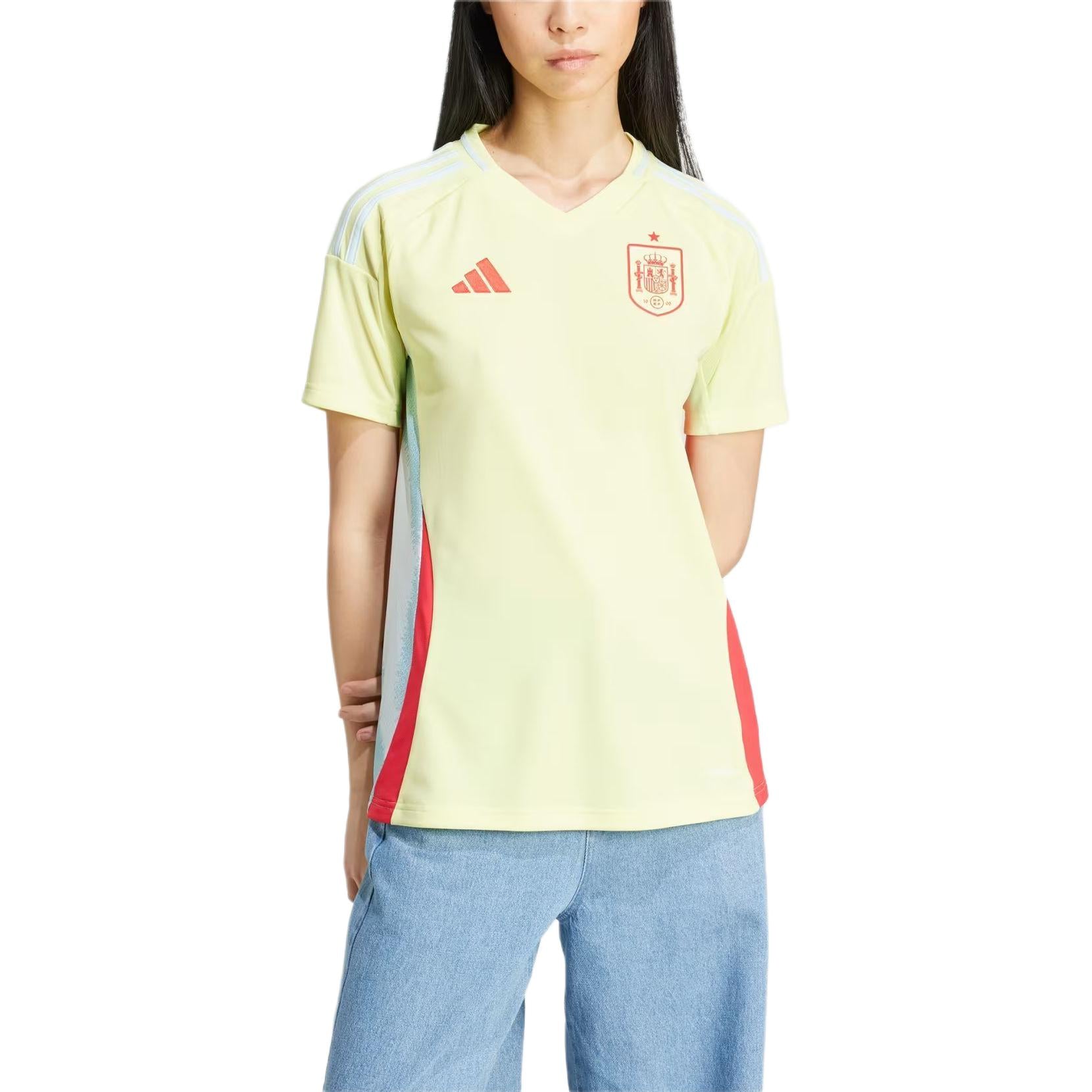 (WMNS) adidas Spain 24 Away Soccer Jersey Asia Sizing 'Yellow' IP9340