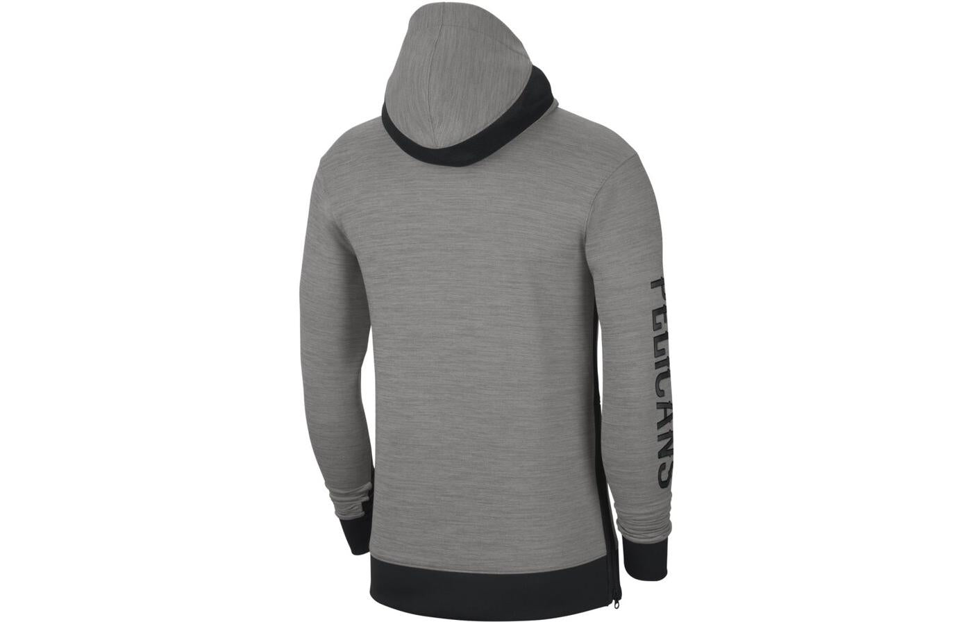 Men's Nike NBA New Orleans Pelicans Therma Flex Showtime Player Edition Printing Logo Zipper Hooded Jacket Gray CU0515-063