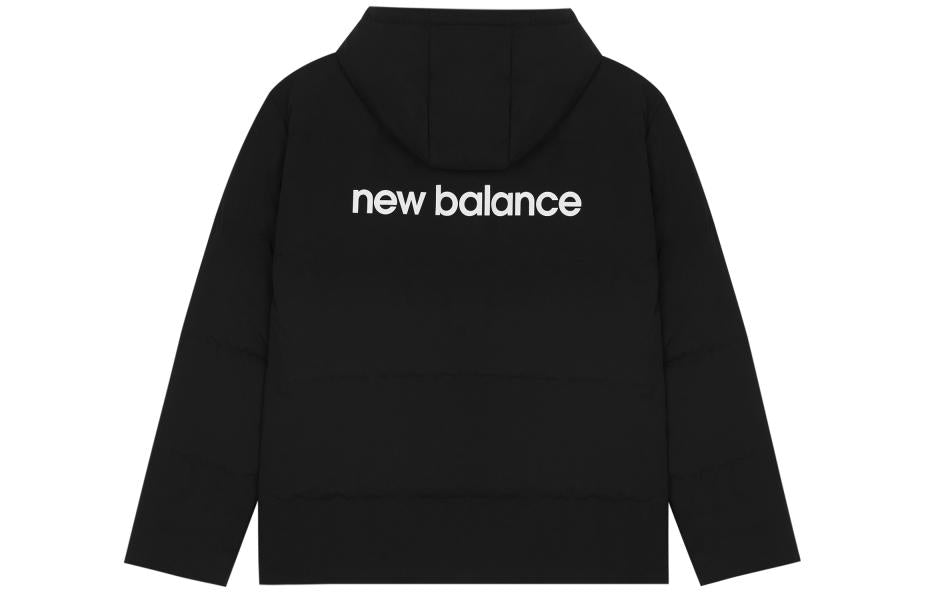 New Balance Logo Print Down Jacket Asia Sizing 'Black White' AMJ23343-BK