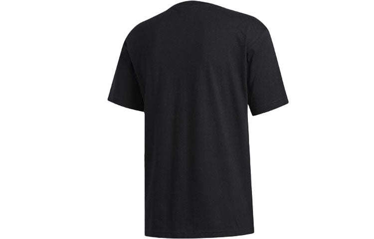 adidas originals Large Logo Printing Sports Round Neck Short Sleeve Black GH9489