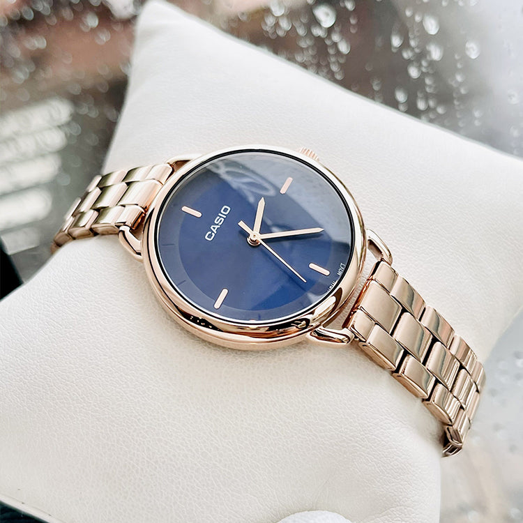 CASIO Quartz Waterproof Rose Gold Analog LTP-E413PG-2ADF