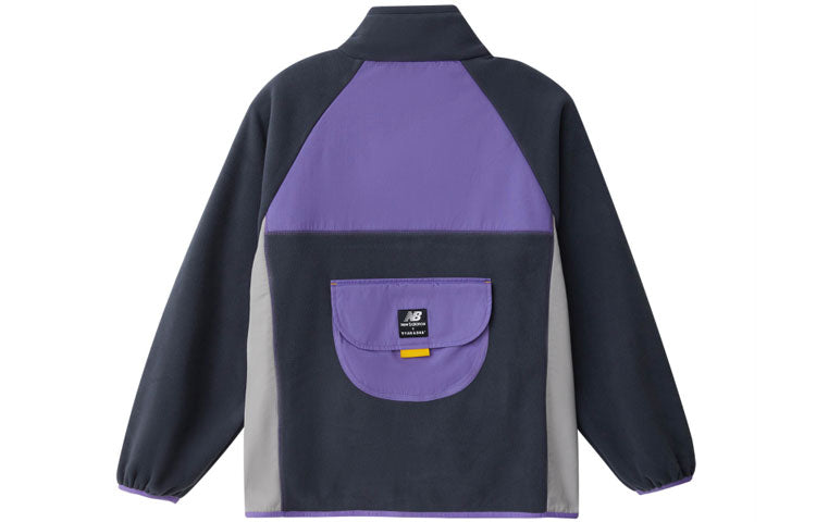New Balance Colorblock Zipper Stand Collar Jacket Couple Style Black MDA4N413-BK