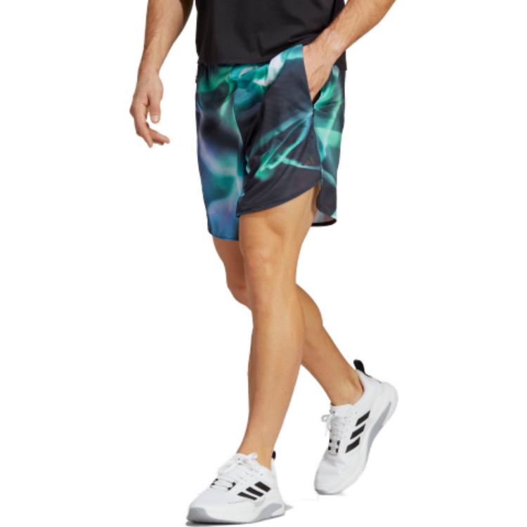 adidas Designed For Training HEAT.RDY HIIT Allover Print Training Shorts 'Green Black' IC2040