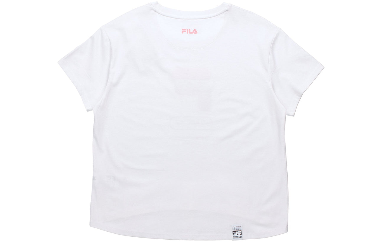 (WMNS) FILA FUSION Alphabet Logo Short Sleeve White T11W031103F-WT