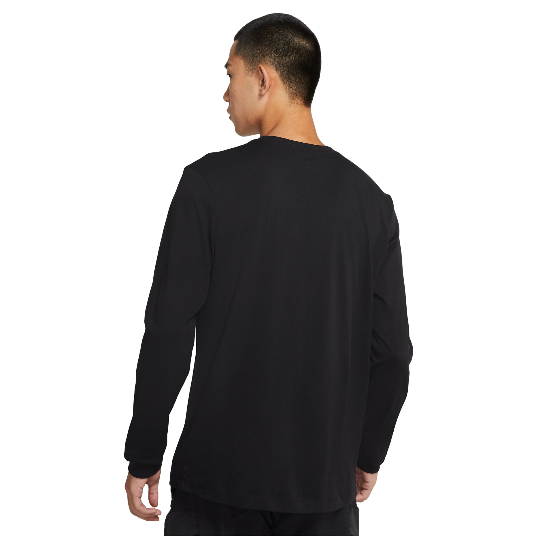 Men's Nike Embroidered Logo Loose Sports Running Long Sleeves Black T-Shirt AR5194-010
