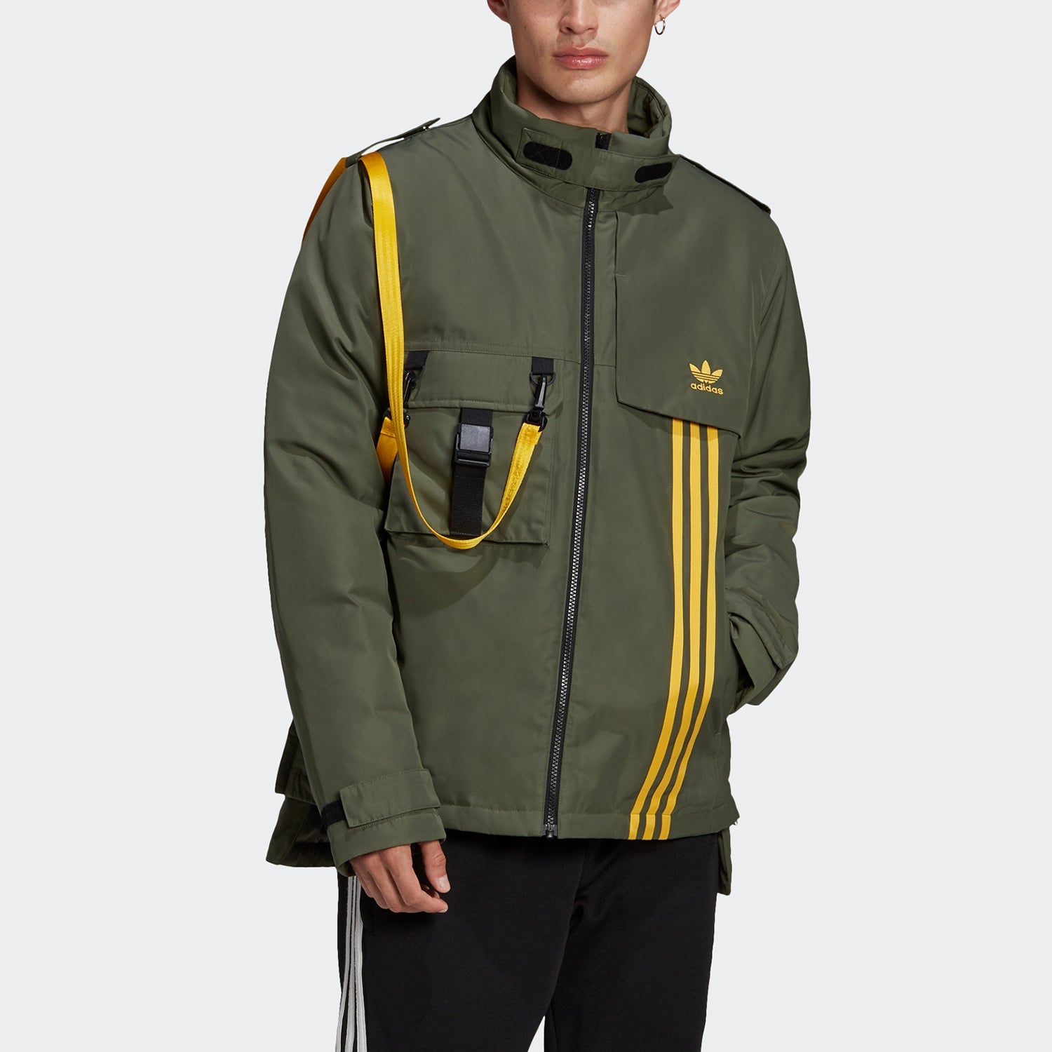 adidas originals Back Large logo Cargo Sports Down Jacket Basic Green GJ6737