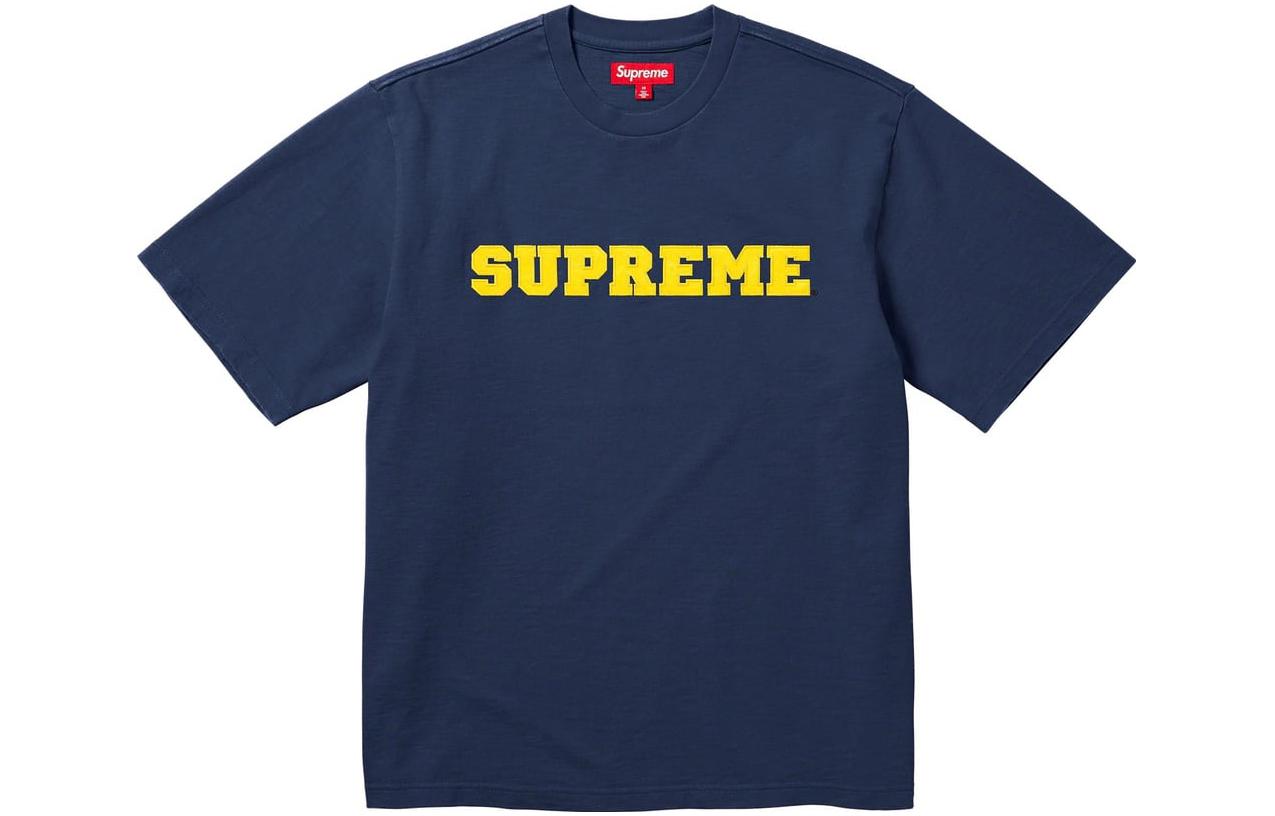 Supreme FW23 Week1 Collegiate T-shirt 'Navy' SUP-FW23-006