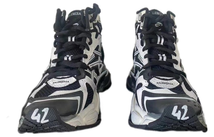 Balenciaga Runner High Top Sneakers 'Bicolor Black and White' 695764W3RH29010