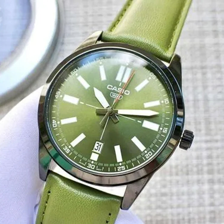 Casio Dress Pointer Display Analog Watch 'Metallic Green' MTP-VD02BL-3E