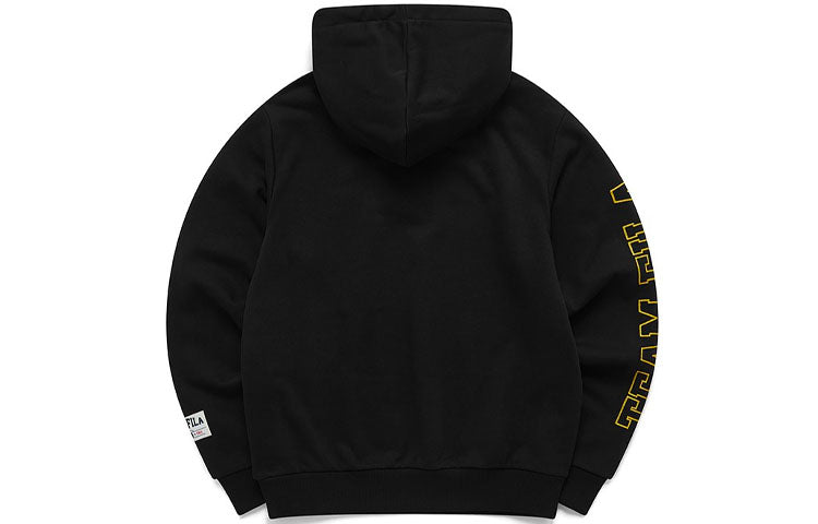 (WMNS) Fila FUSION Casual Printing hooded Pullover Knit Hoodie Black T11W115203F-BK