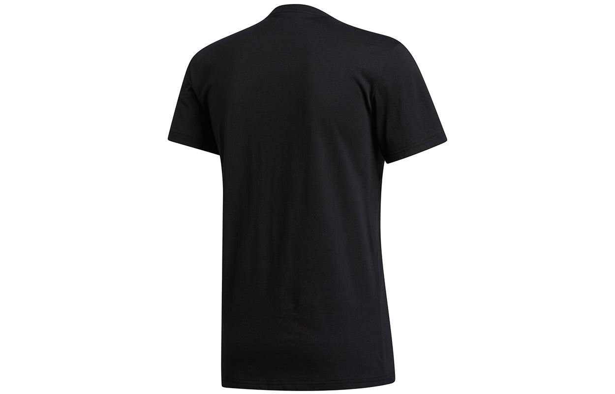 adidas Bos Metallic Sports Stylish Printing Round Neck Short Sleeve Black GF1627