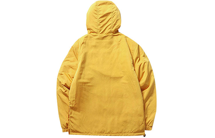 Men's Vans Casual Printing Zipper Hooded Jacket Yellow VN0A4MLB50X