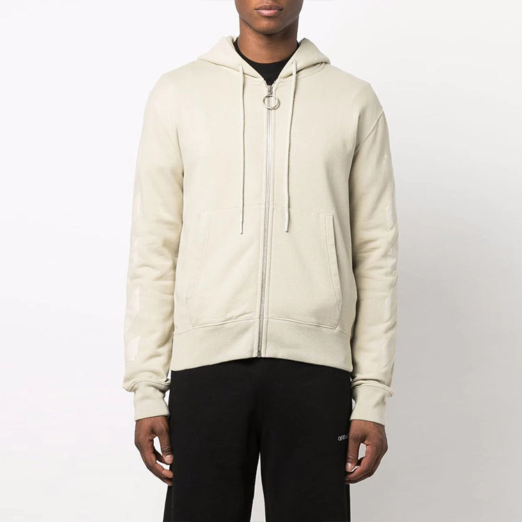 Off-White FW21 Logo Arrow Zipper Ordinary Version Beige OMBE001F21FLE0031717