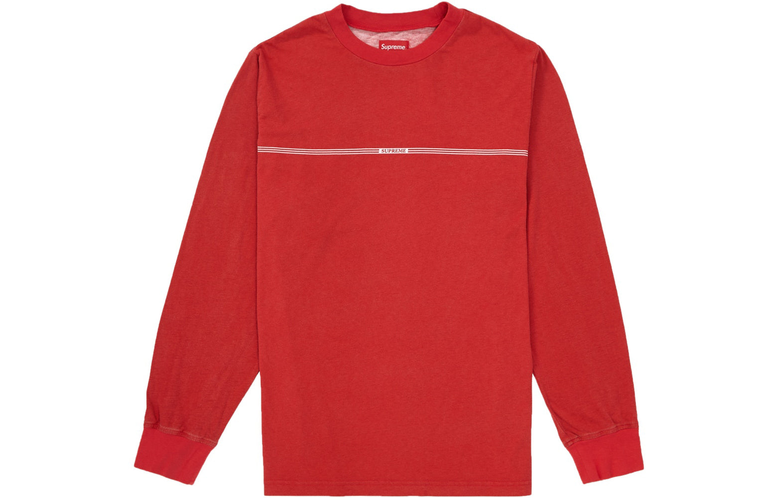 Supreme FW18 Printed Stripe L/S Top Red Round Neck Long Sleeves Unisex SUP-FW18-874