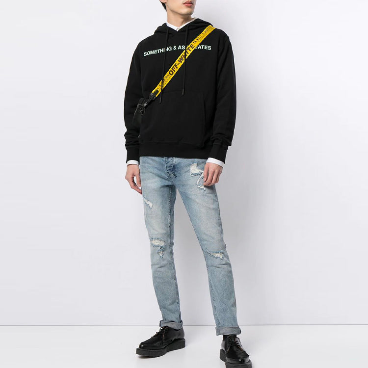 Off-White SS21 x Something & Associates Crossover Alphabet hooded Printing Black OMBB034T190030491044