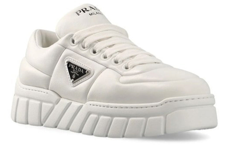 (WMNS) PRADA Padded Nappa Leather Sneakers 'White' 1E136N_2DL8_F0009