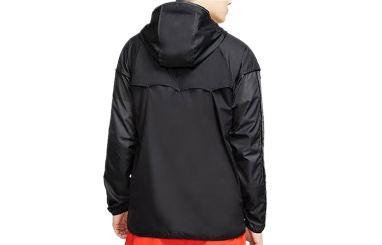 Nike Splicing Windproof hooded Running Jacket Black BV5571-045