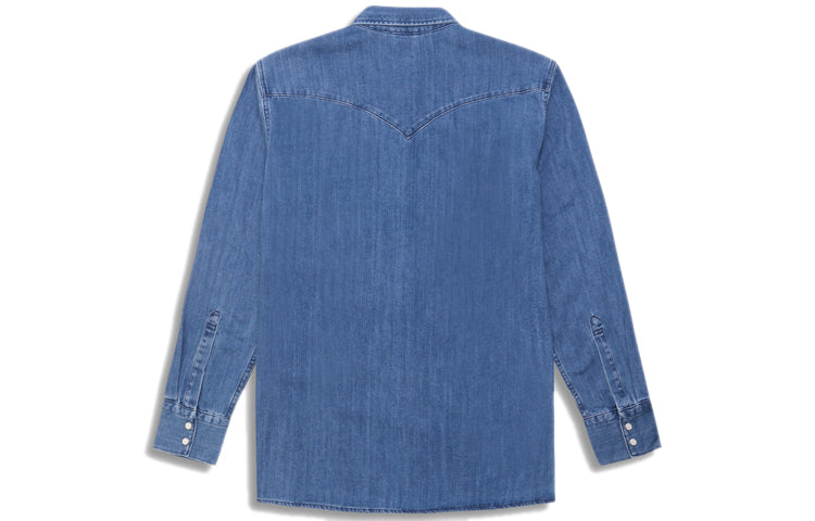 Men's Levis lapel Denim Long Sleeves Shirt Denim Blue 36249-0004