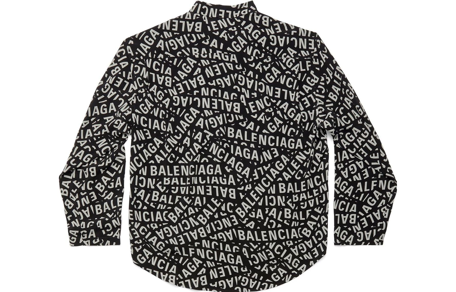 Balenciaga Logo Strips Minimal Shirt Medium Fit 'Black' 681812TML211269