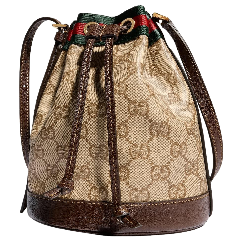 (WMNS) Gucci Mini Bucket Bag with Web 'Sand Dark Brown' 876060-FAF8R-8547