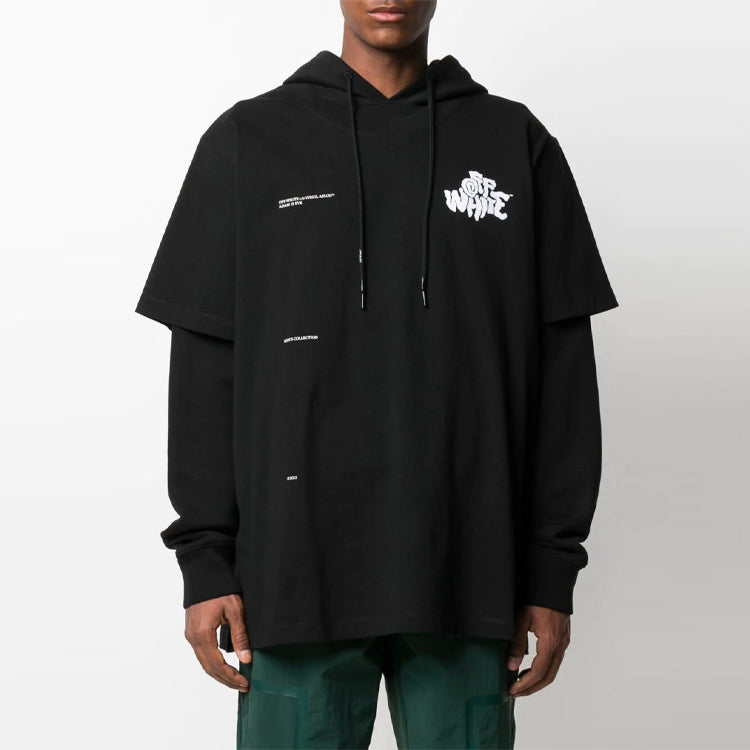 Off-White SS21 Alphabet Printing Sleeve Loose Fit Black OMBB051S21FLE0031001