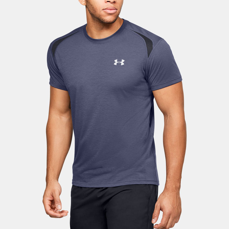 Men's Under Armour Streaker Series Running Sports Short Sleeve Blue 1326579-497