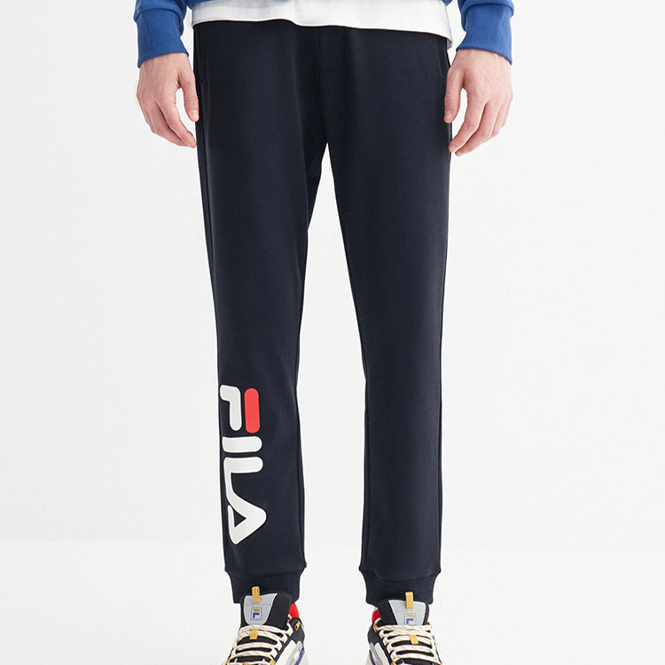 FILA Knit Casual Loose Sports Pants Black F61M038603A-BK